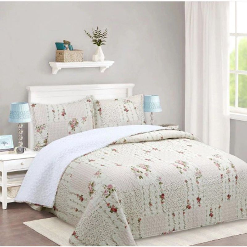 GENERICO - CUBRECAMA DE VERANO TELA CON CHIPORRO 2 PLAZA UNICOLOR BEIGE FY