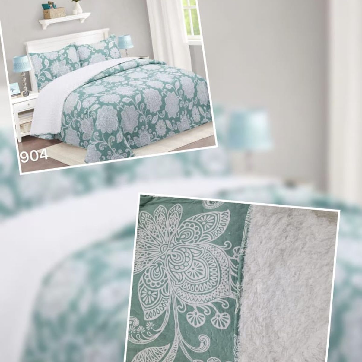 GENERICO - CUBRECAMA DE VERANO TELA CON CHIPORRO 2 PLAZA FLOR VERDE FY