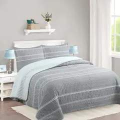 GENERICO - CUBRECAMA DE VERANO TELA CON CHIPORRO 2 PLAZA GRIS FY