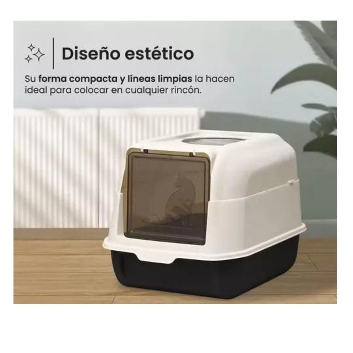 GENERICO - Bandeja sanitaria gatos arenero cerrado 34X51X37