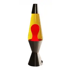 TOLVA - Lampara de lava 40 cms modelo Americano base plata color rojo amarillo