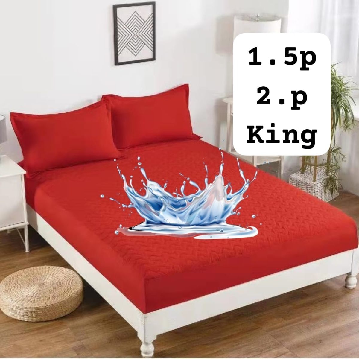 GENERICO - CUBRE COLCHON PROTECTOR IMPERMEABLE 2 PLAZAS