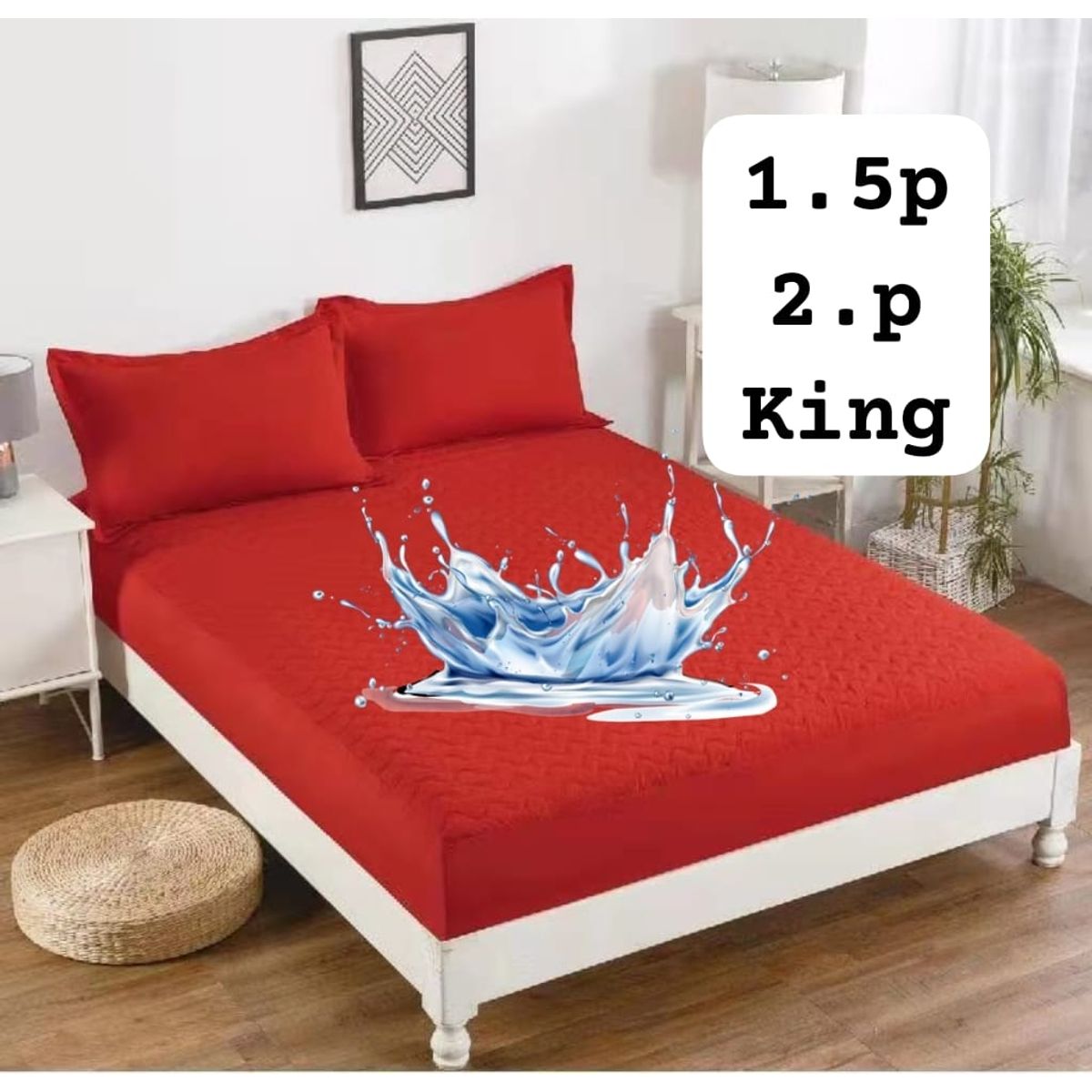 GENERICO - CUBRE COLCHON PROTECTOR IMPERMEABLE 2 PLAZAS