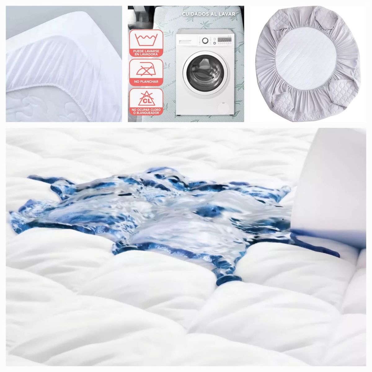 GENERICO - CUBRE COLCHON PROTECTOR IMPERMEABLE 1.5 PLAZAS