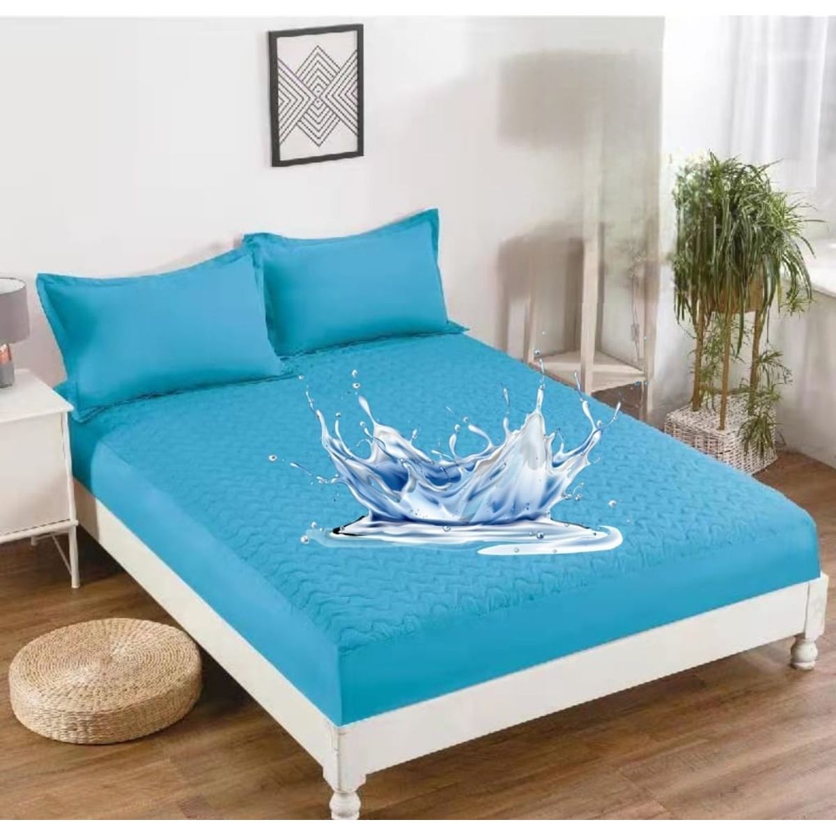 GENERICO - CUBRE COLCHON PROTECTOR IMPERMEABLE 2 PLAZAS