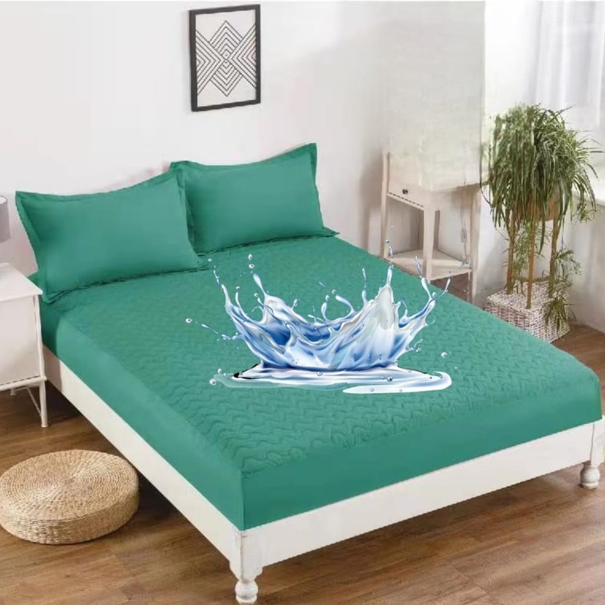 GENERICO - CUBRE COLCHON PROTECTOR IMPERMEABLE 1.5 PLAZAS