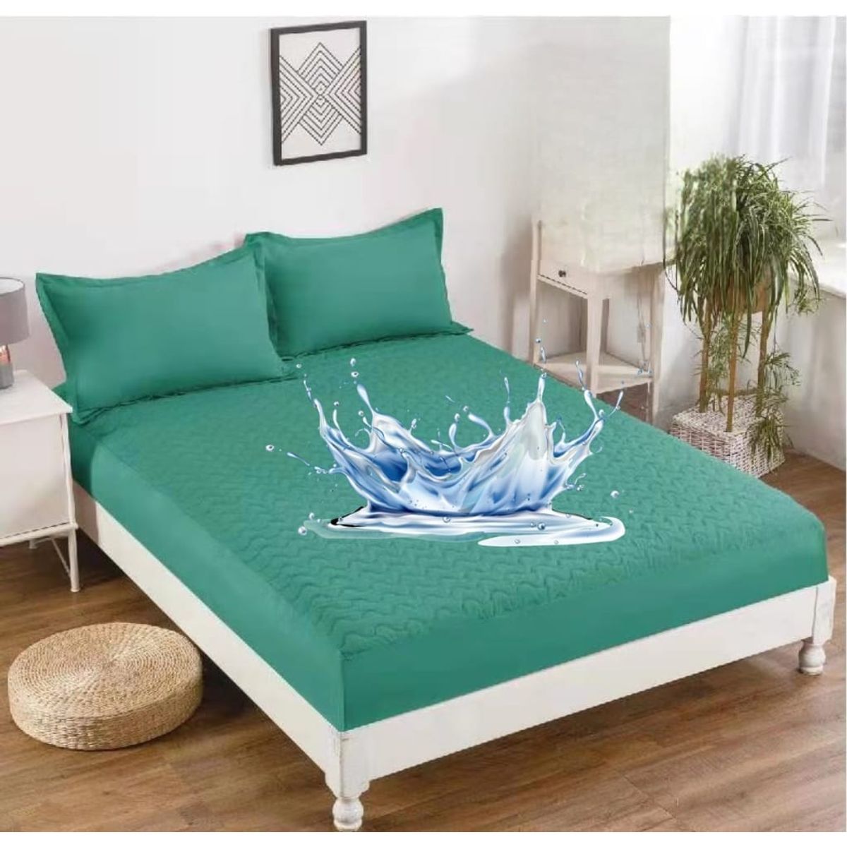 GENERICO - CUBRE COLCHON PROTECTOR IMPERMEABLE 1.5 PLAZAS