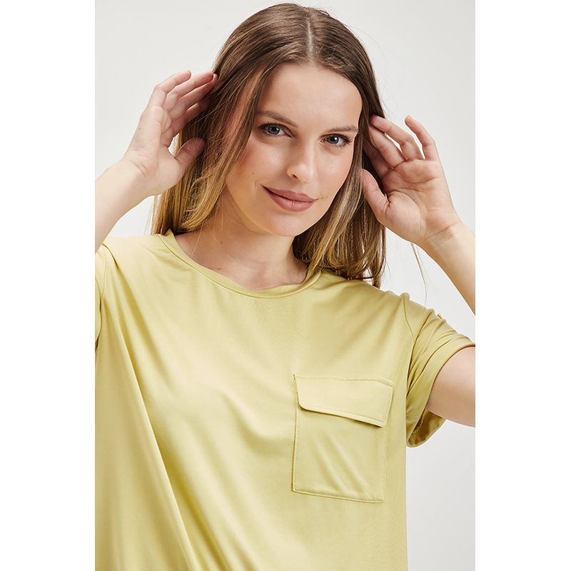 ASH - Polera Manga Corta Amarillo Mujer Ash