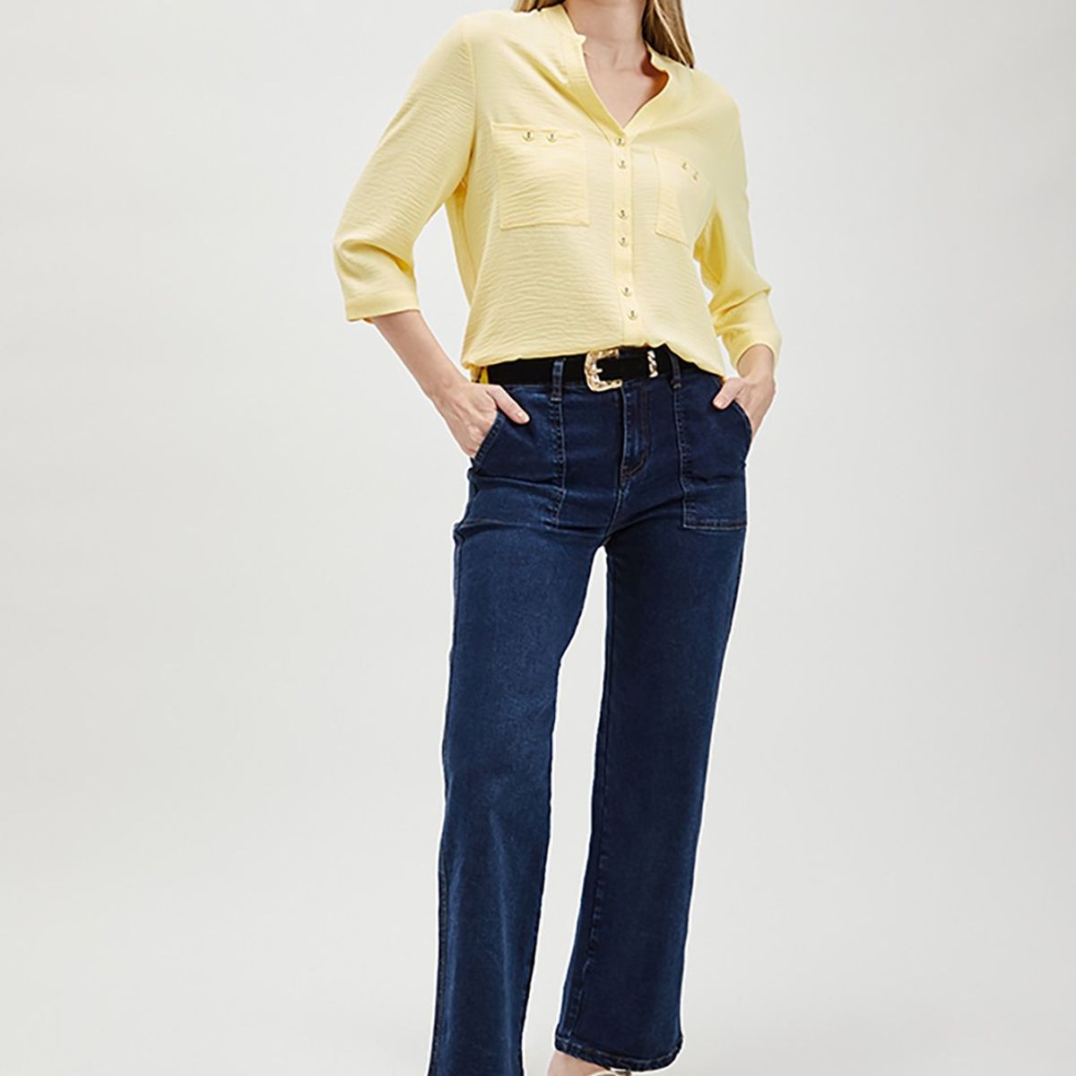 ASH - Blusa Manga Larga Amarillo Mujer Ash