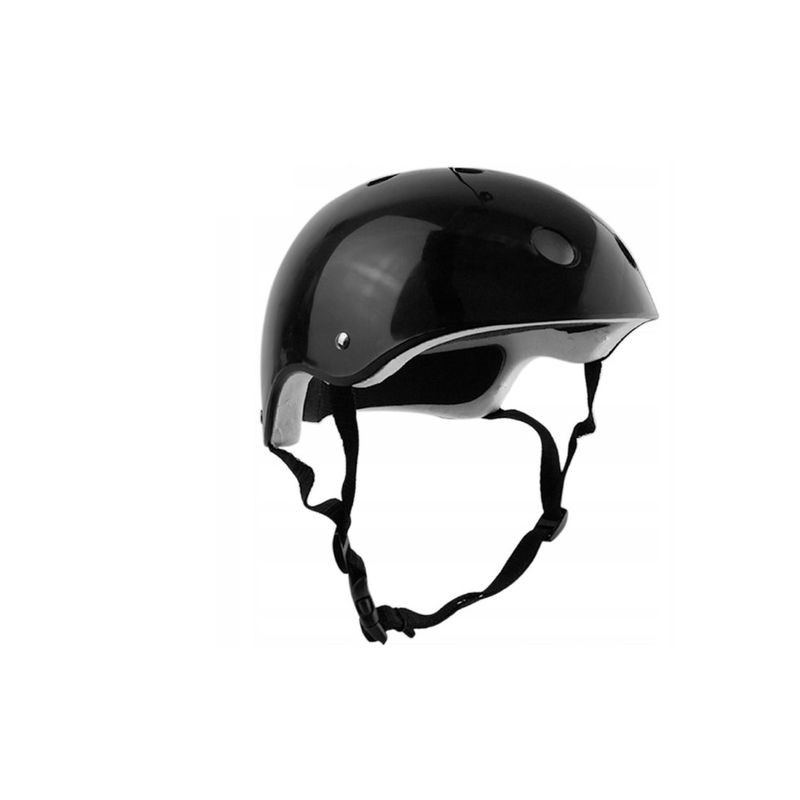 GENERICO - Casco Bicicleta Rollers Skate Negro Brillante