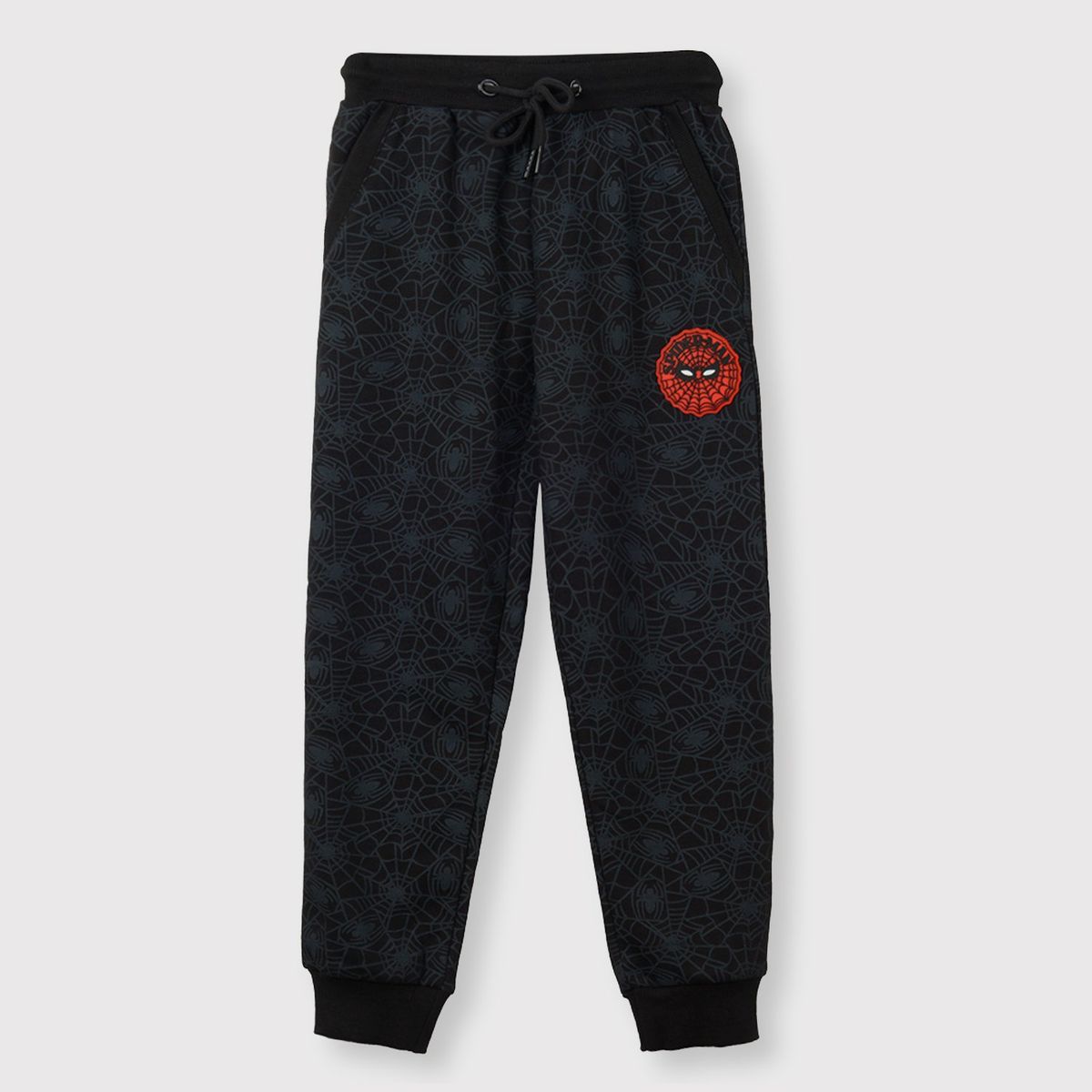 MARVEL - Pantalon de Buzo Niño Logo Spiderman Negro Marvel