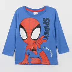MARVEL - Polera Manga Larga Niño Personaje Grand Spidey Azul