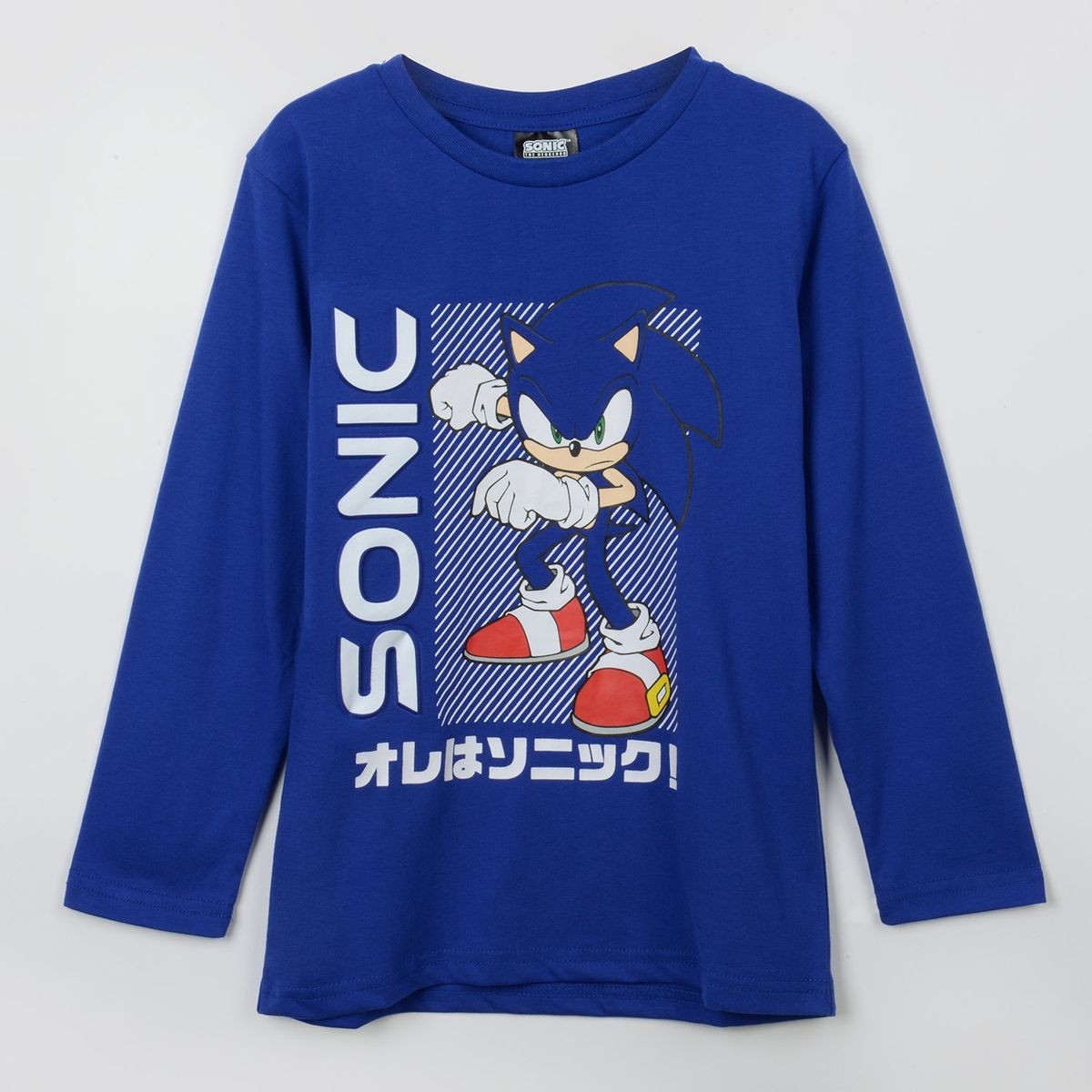 SONIC - Polera Manga Larga Niño Azul Sonic