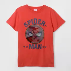 MARVEL - Polera Manga Corta Niño Lenticular Spiderman Rojo