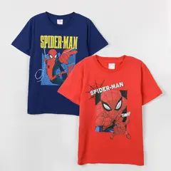 MARVEL - Pack Polera Manga Corta Niño Spiderman Azul