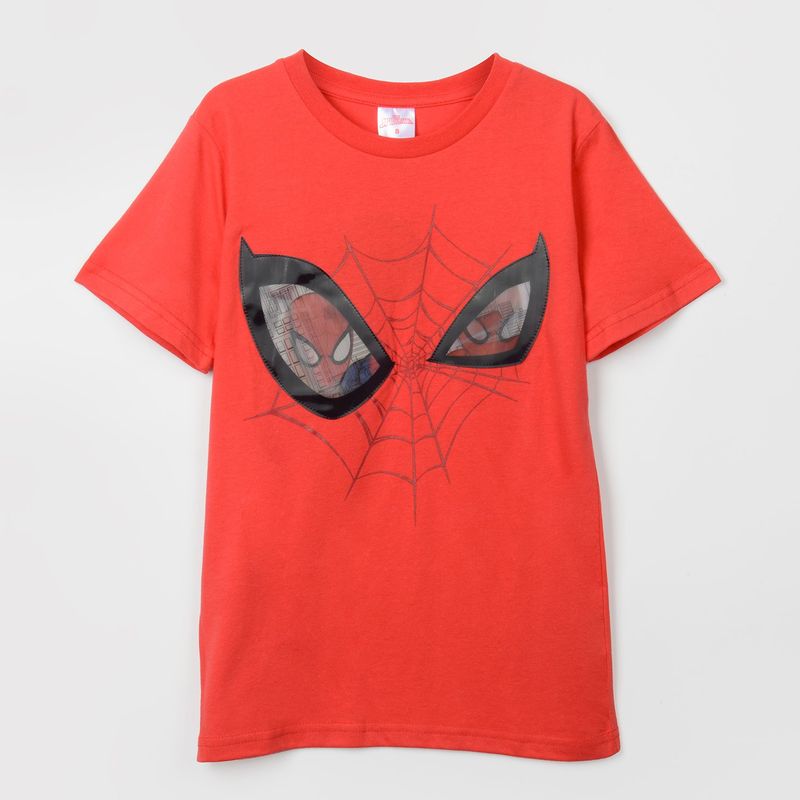 MARVEL - Polera Manga Corta Niño Ojos Spiderman Rojo Marvel