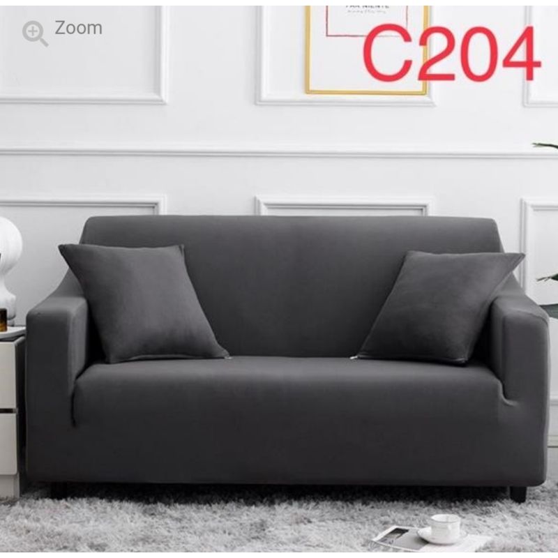 GENERICO - Funda de Sillon 4 Cuerpos Poliéster Elástico. Color Gris Oscuro C204