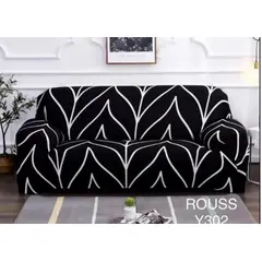 GENERICO - Funda de Sillon 4 Cuerpos Poliéster Elástico. Color Negro Y302