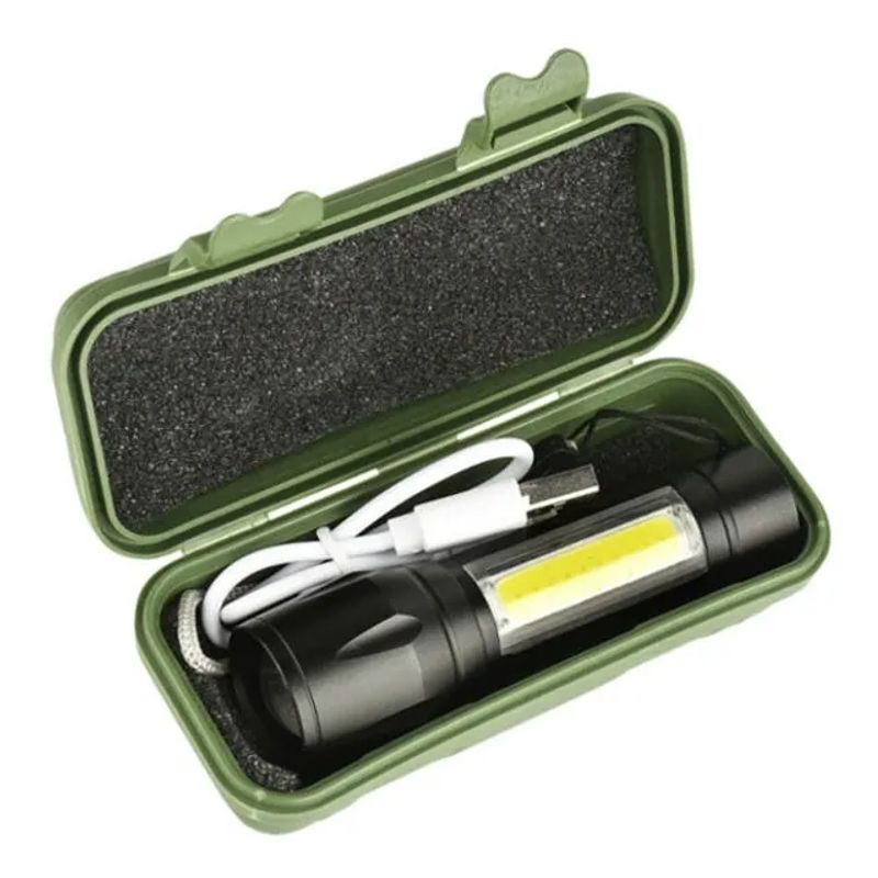 GENERICO - Linterna Led Recargable USB Con Zoom mini