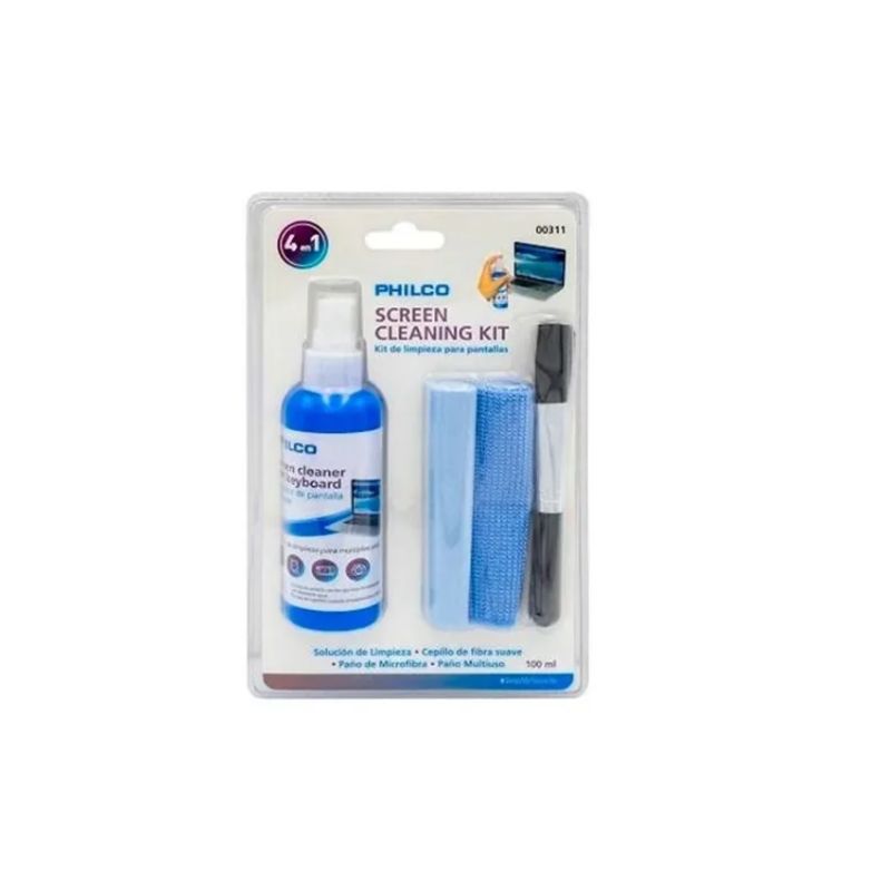 PHILCO - Kit Limpiador Pantallas 4 En 1 Philco
