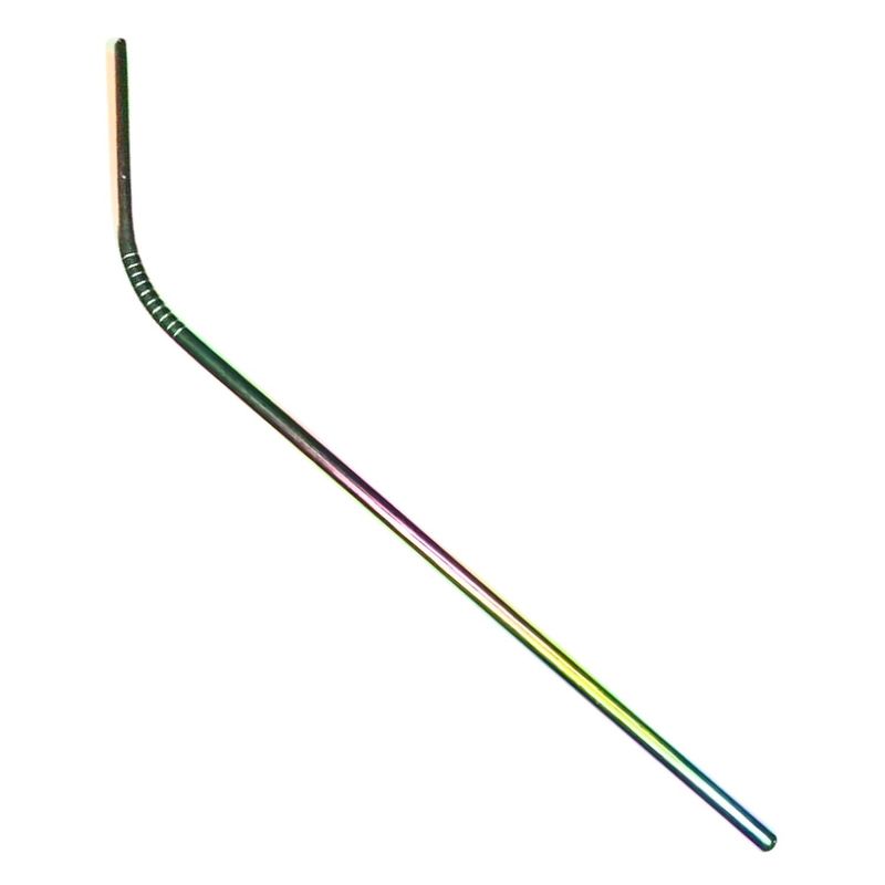GENERICO - Bombilla Reutilizables de Acero Diseño Tornasol Doblada