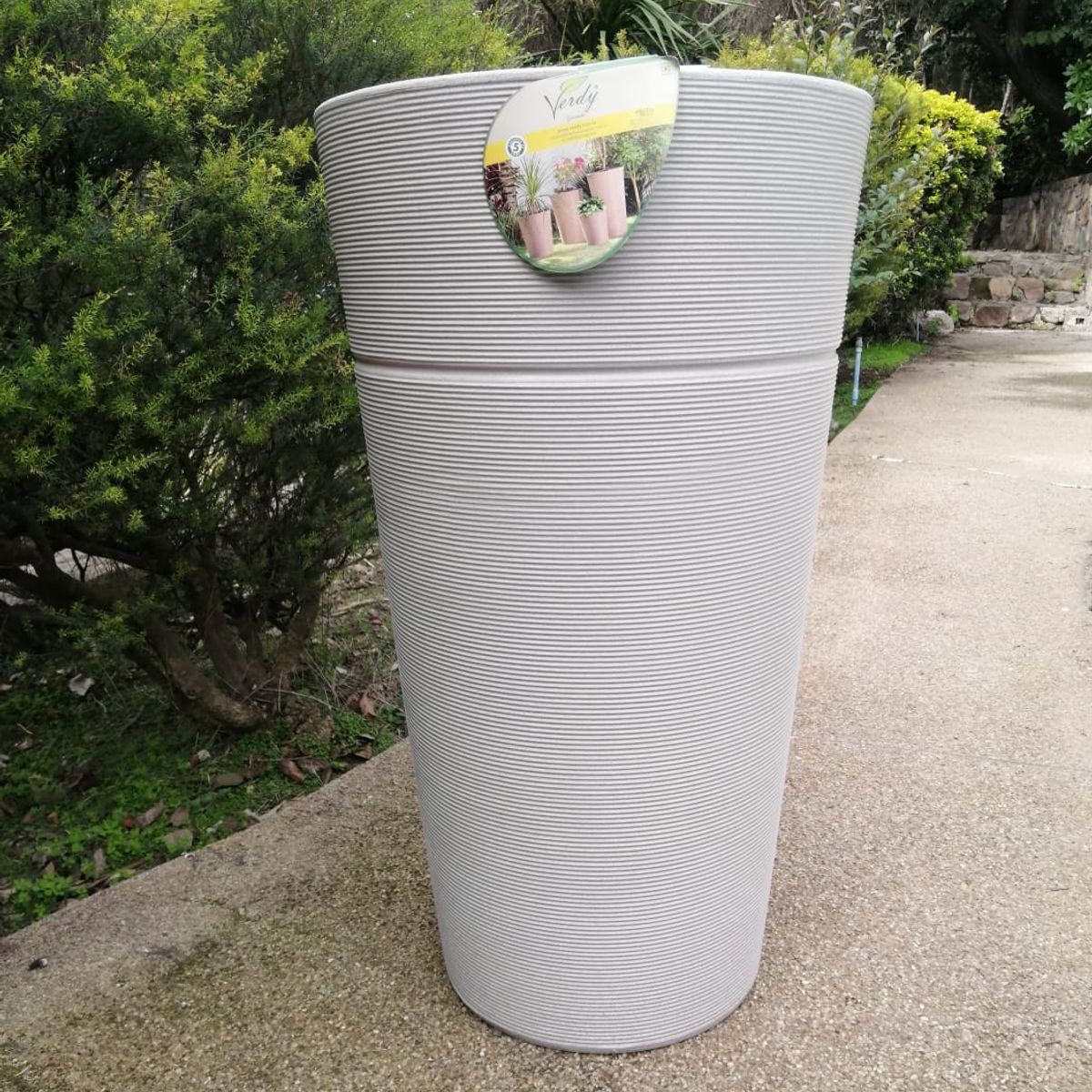 VERDY - Maceta Gramado Jateado 40x80cms Efecto Piedra con Plato