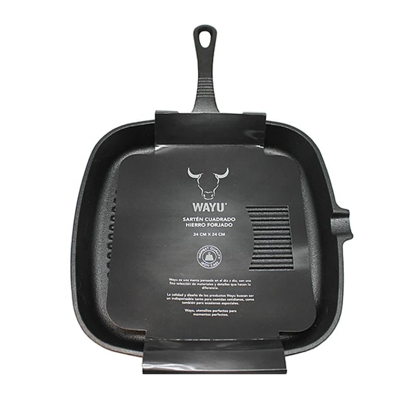 WAYU - Sarten Cuadrado Wayu Iron Cast 24cm Resiste Alta Temperaturas