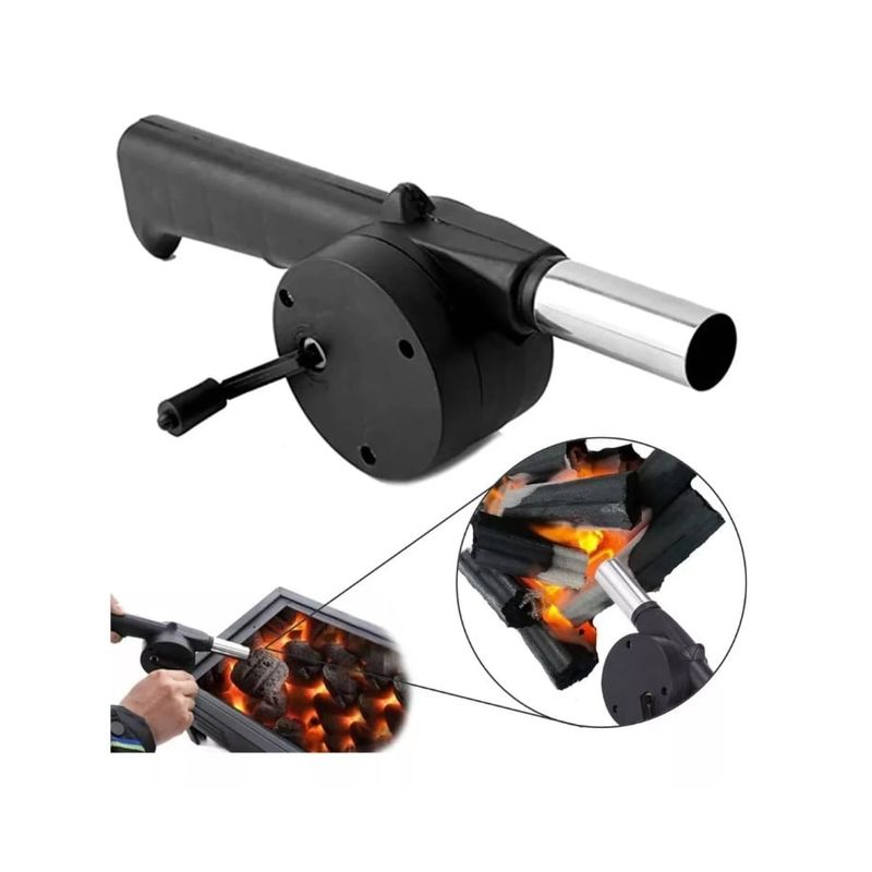 GENERICO - Soplador Parrilla Manual Iniciador Fuego Carbon Asado Manual