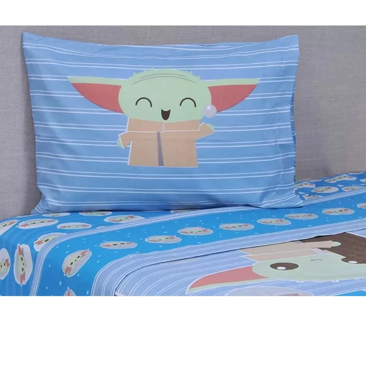 MASHINI - Juego De Sabanas 1.5 Plaza Infantil Disney Marveswars mandalorian blu