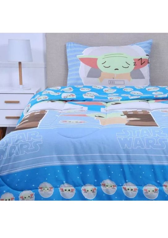 Plumon Infantil Disney Apto 1 PL Y 1.5 PL swars mandalorian blue