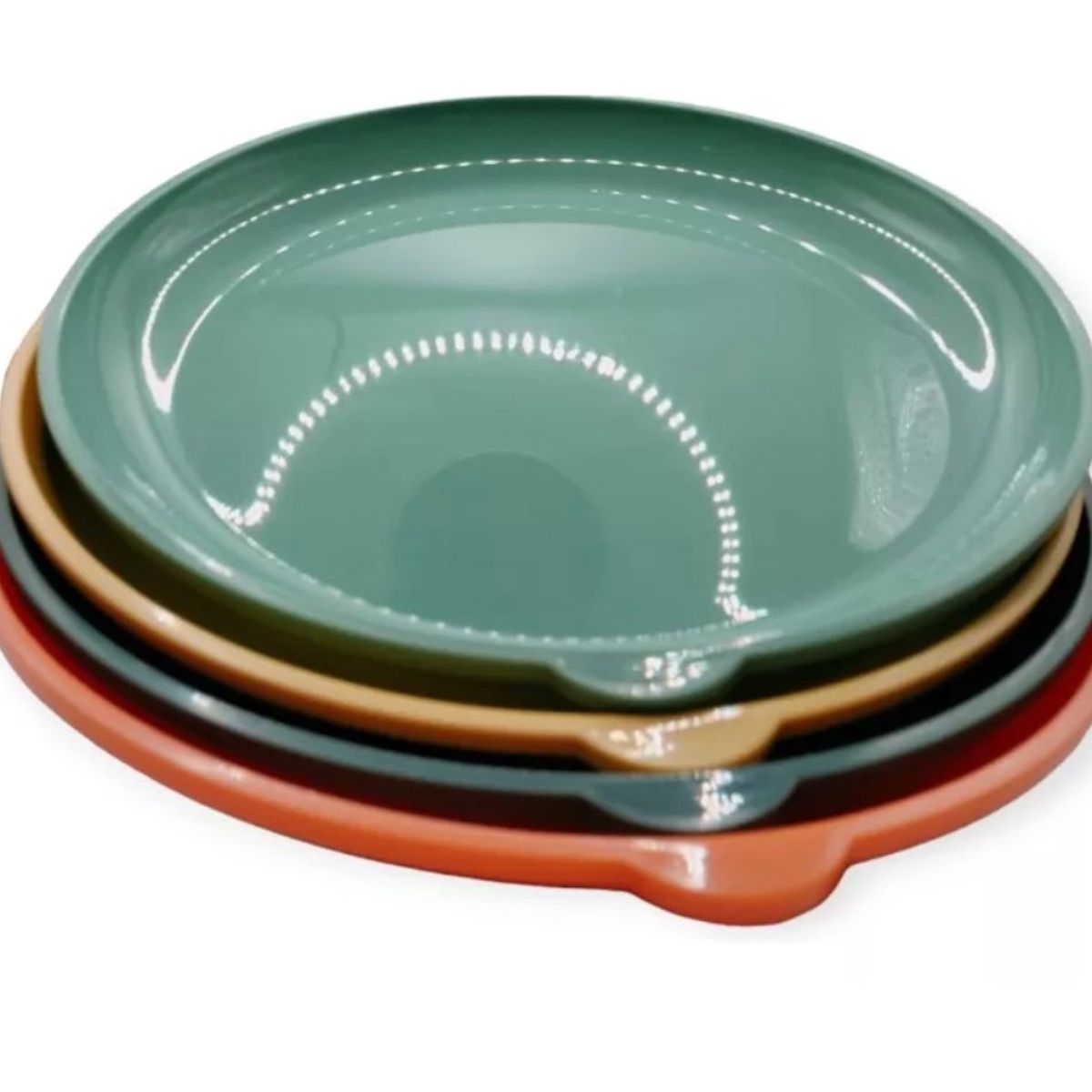 GENERICO - 12 Platos Plásticos Bajo Reutilizable Colores Surtidos