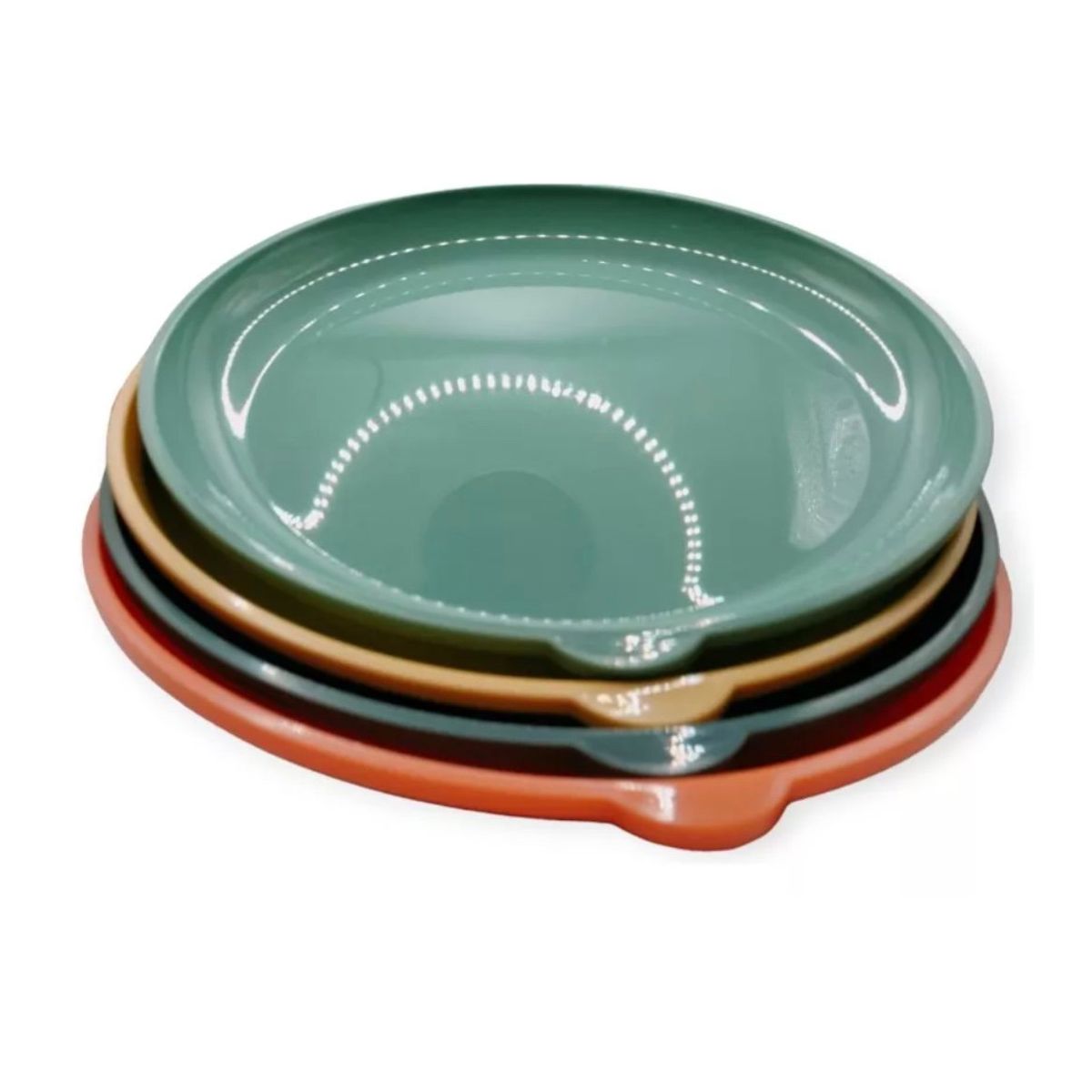 GENERICO - 12 Platos Plásticos Bajo Reutilizable Colores Surtidos