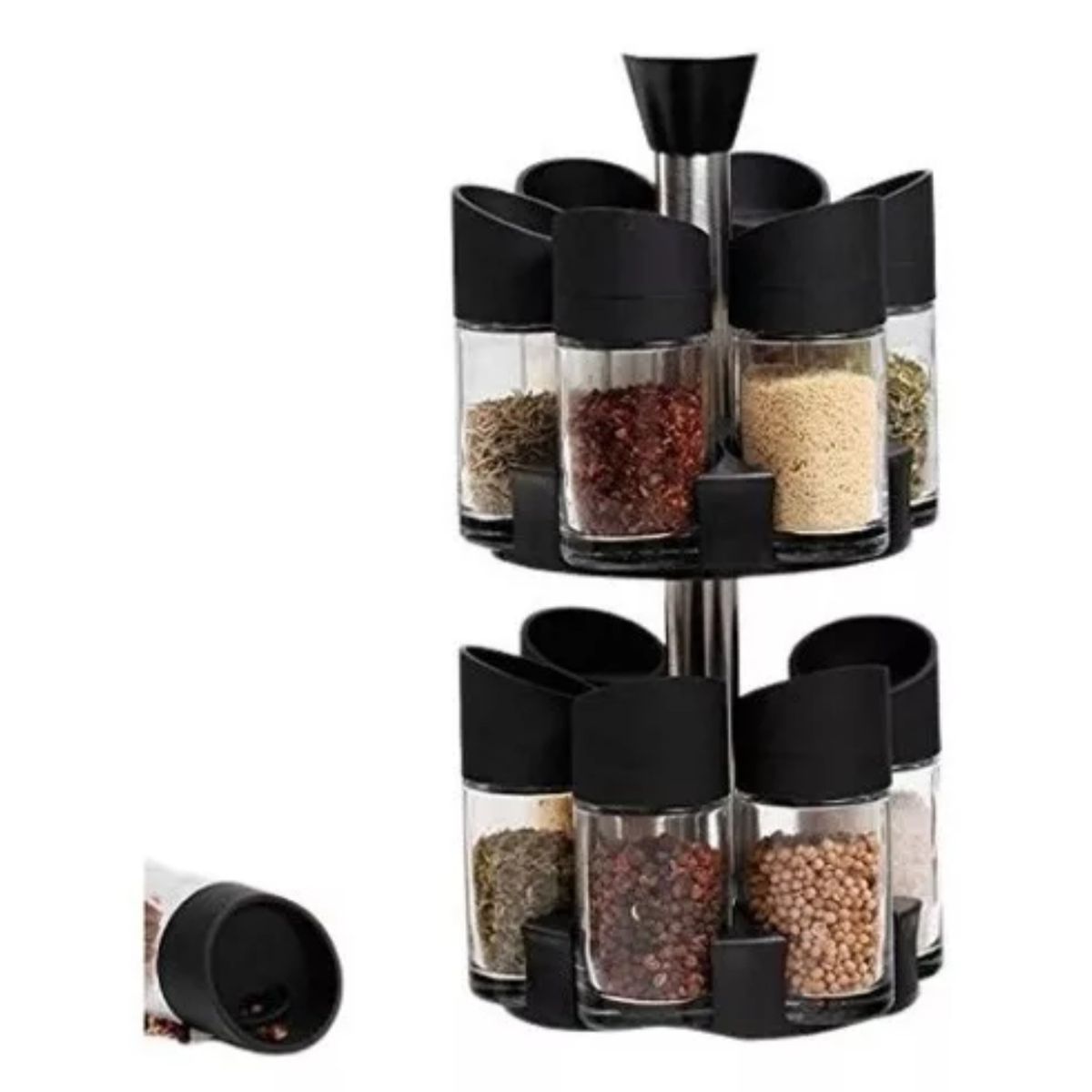 GENERICO - Set De 12 Especieros Condimento Base Giratorio 360 Cocina
