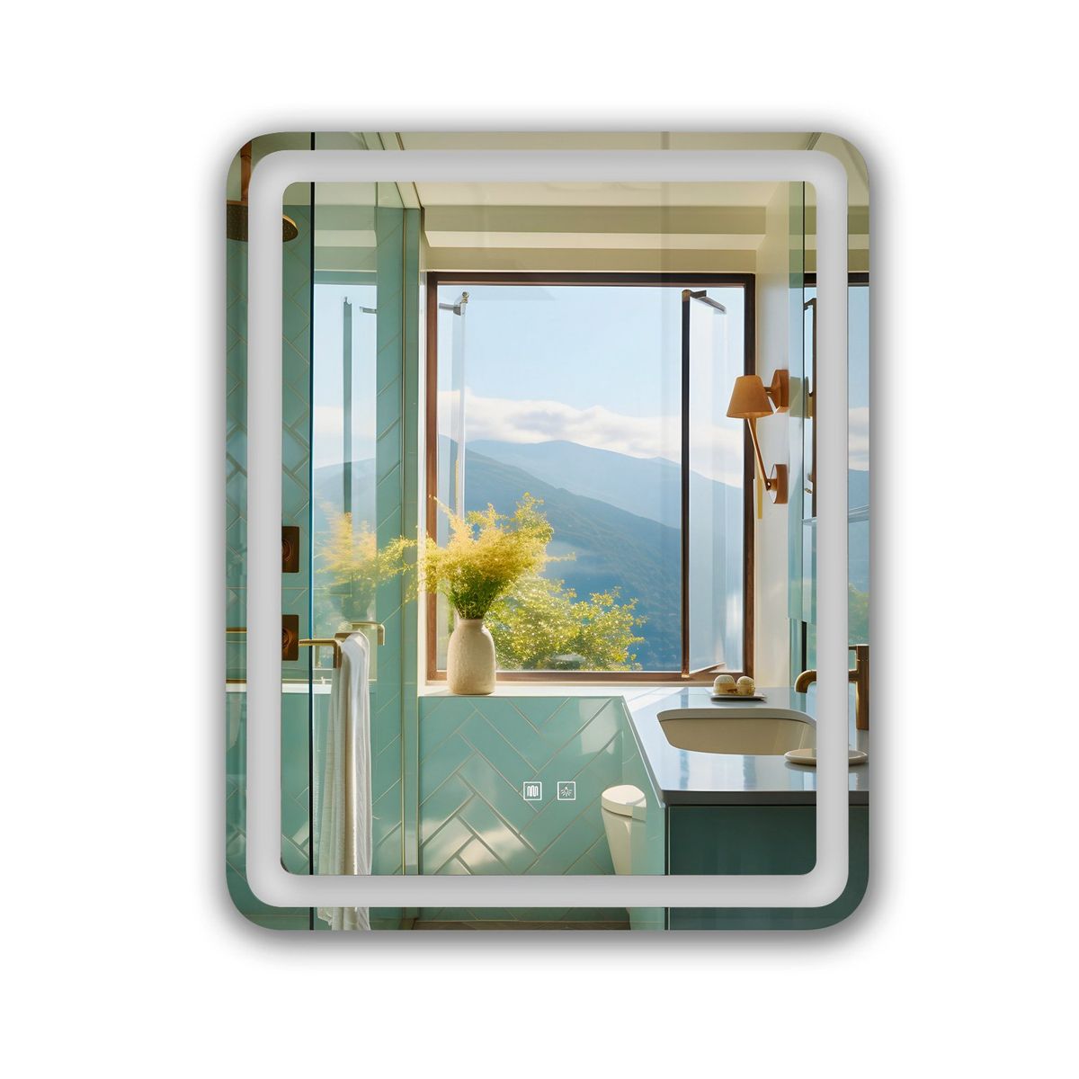 JOYTEK - Espejo Led Rectangular Touch con Antiempañante Joytek 80x60 cm