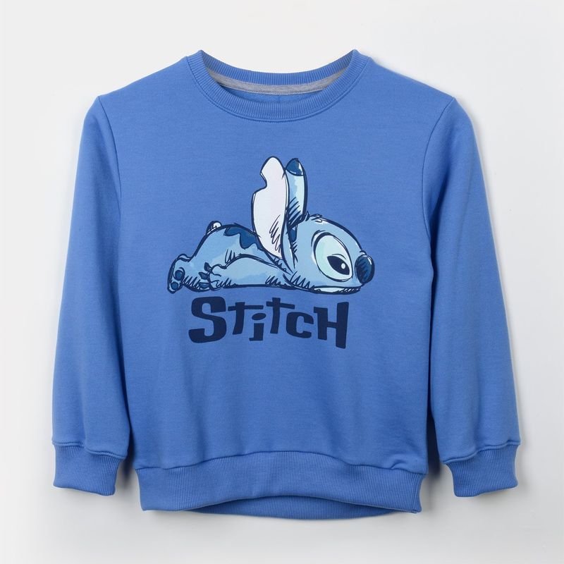 DISNEY - Poleron Cerrado Niña Lilo y Stitch Azul Denim Disney