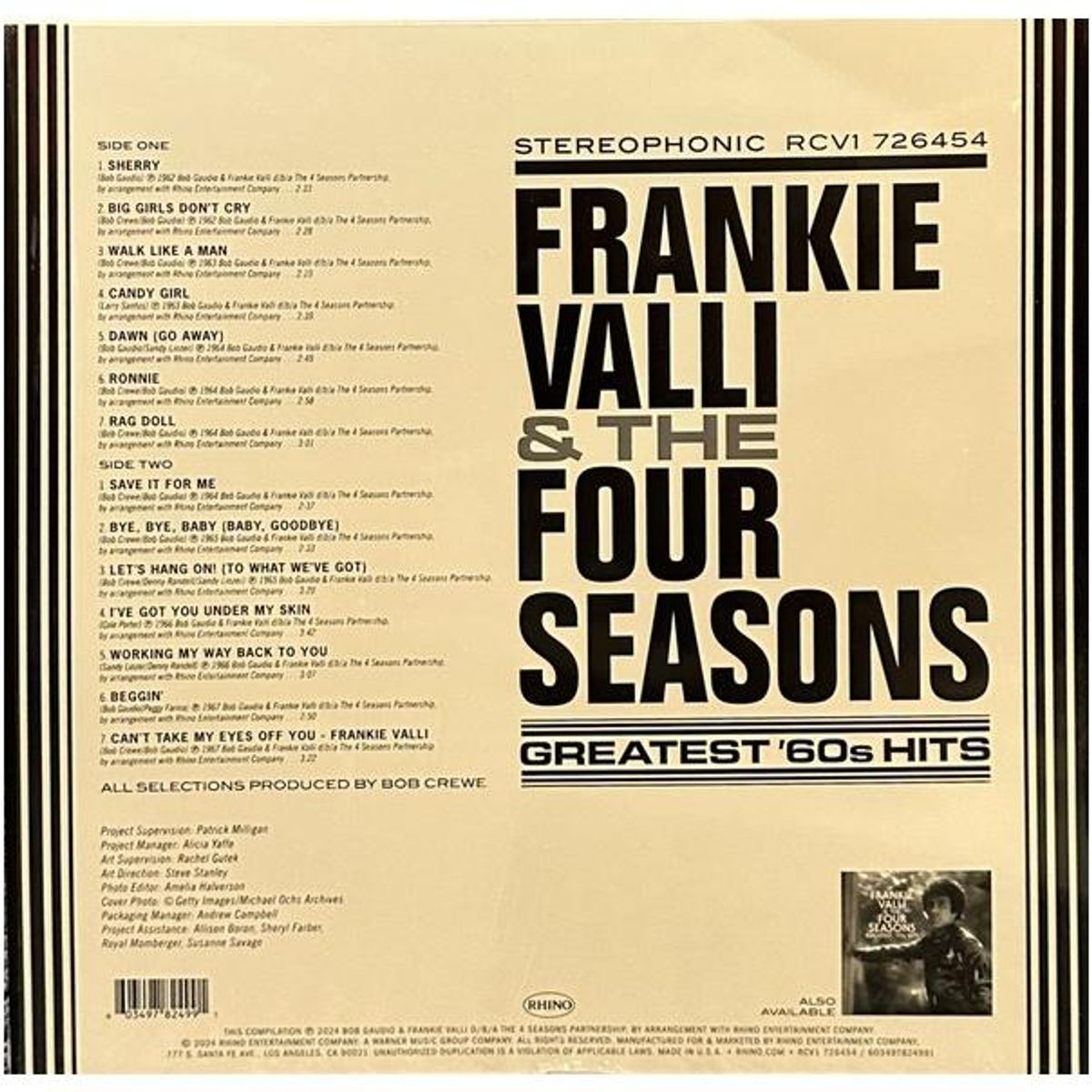 HITWAY MUSIC - FRANKIE VALLI & 4 SEASONS-GREATEST 60'S HITS (BLUE)-VINILO