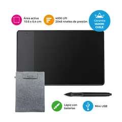 HUION - Tableta Gráfica 420 + Funda Lápiz y Kit Puntas