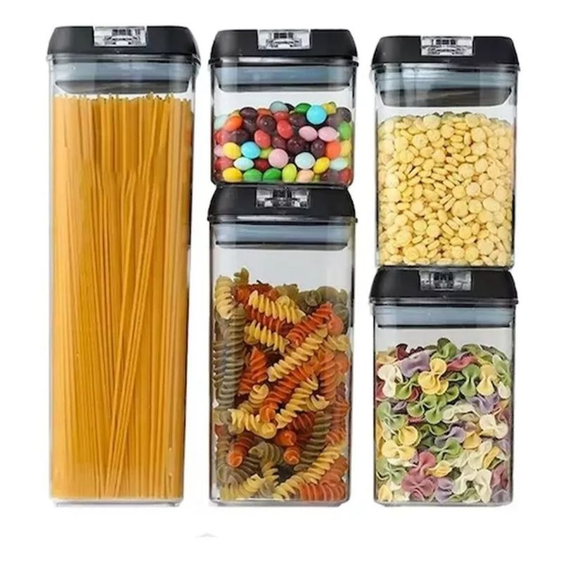 GENERICO - Contenedores Alimento Hermeticos Set 5 Apilable Cierre Facil