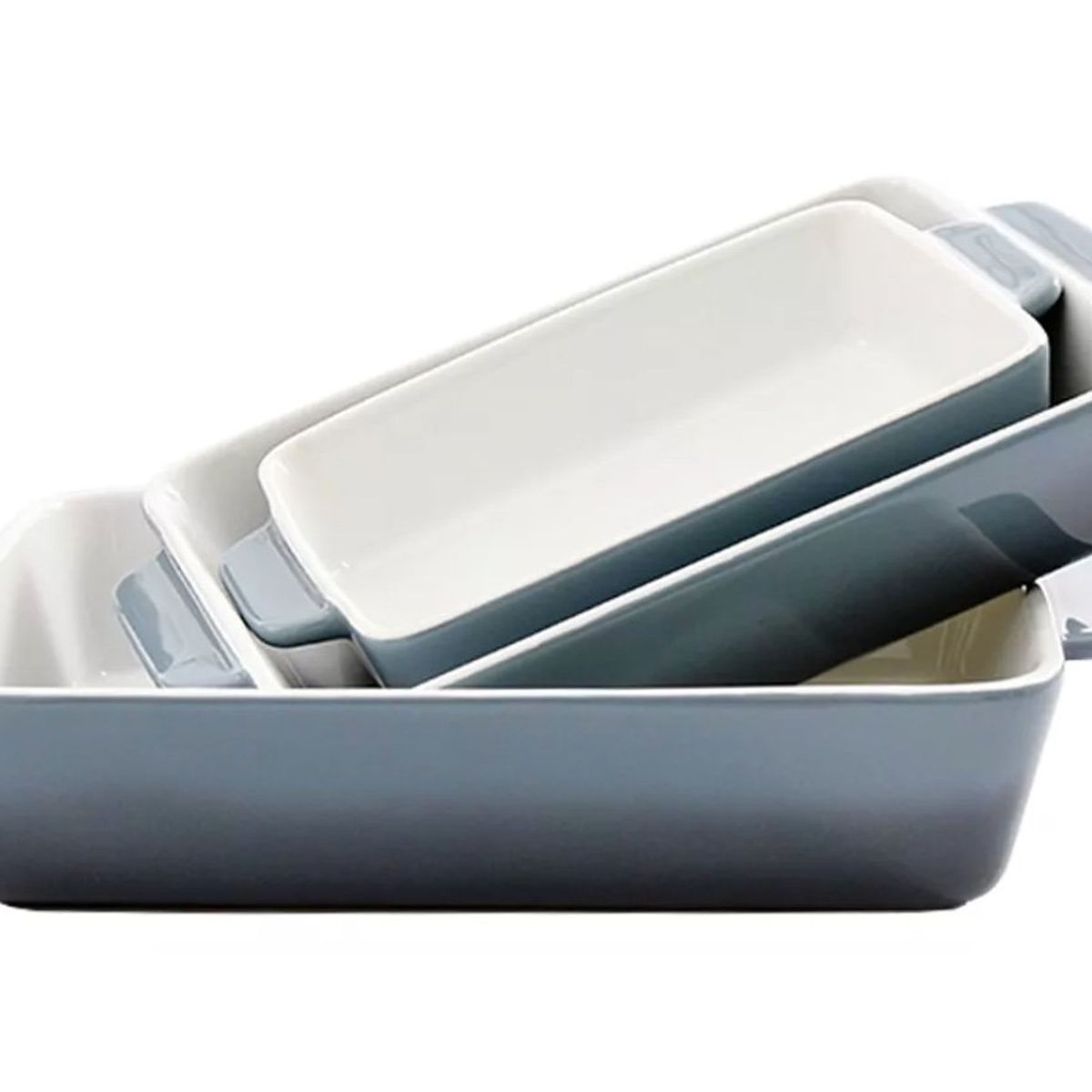 GENERICO - Set 3 Fuentes De Cerámica Para Horno Celeste Simplit