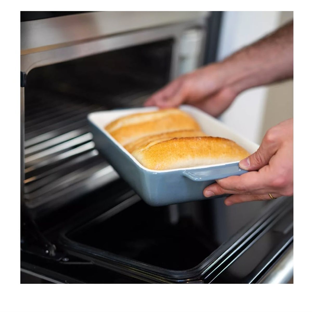 GENERICO - Set 3 Fuentes De Cerámica Para Horno Celeste Simplit