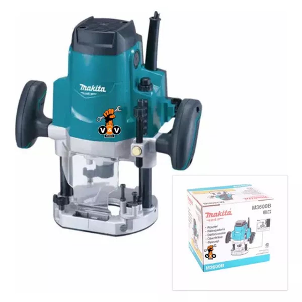 MAKITA - REBAJADORA DE 1/2" Y 1/4", 1.650 W., "MT" (M3600G).