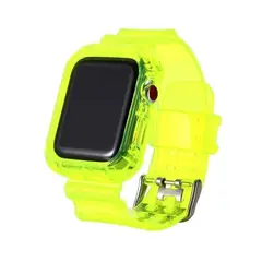GENERICO - Correa Completa Transparente De Silicona Para Apple Iwatch-AMARILLO