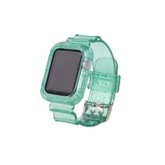GENERICO - Correa Completa Transparente De Silicona Para Apple Iwatch-VERDE