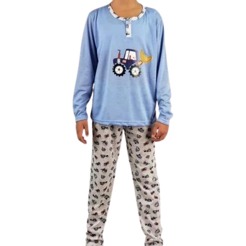 MPROPIA - Pijama Niño Verano Manga Larga Tractor 340