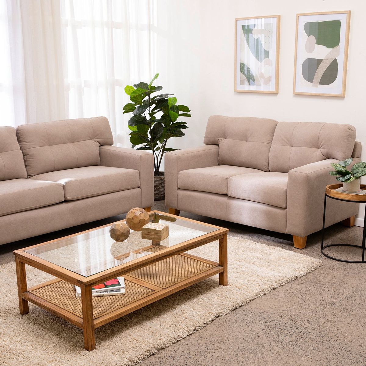 ALMORE - JUEGO DE LIVING NIZA 32 CUERPOS BEIGE