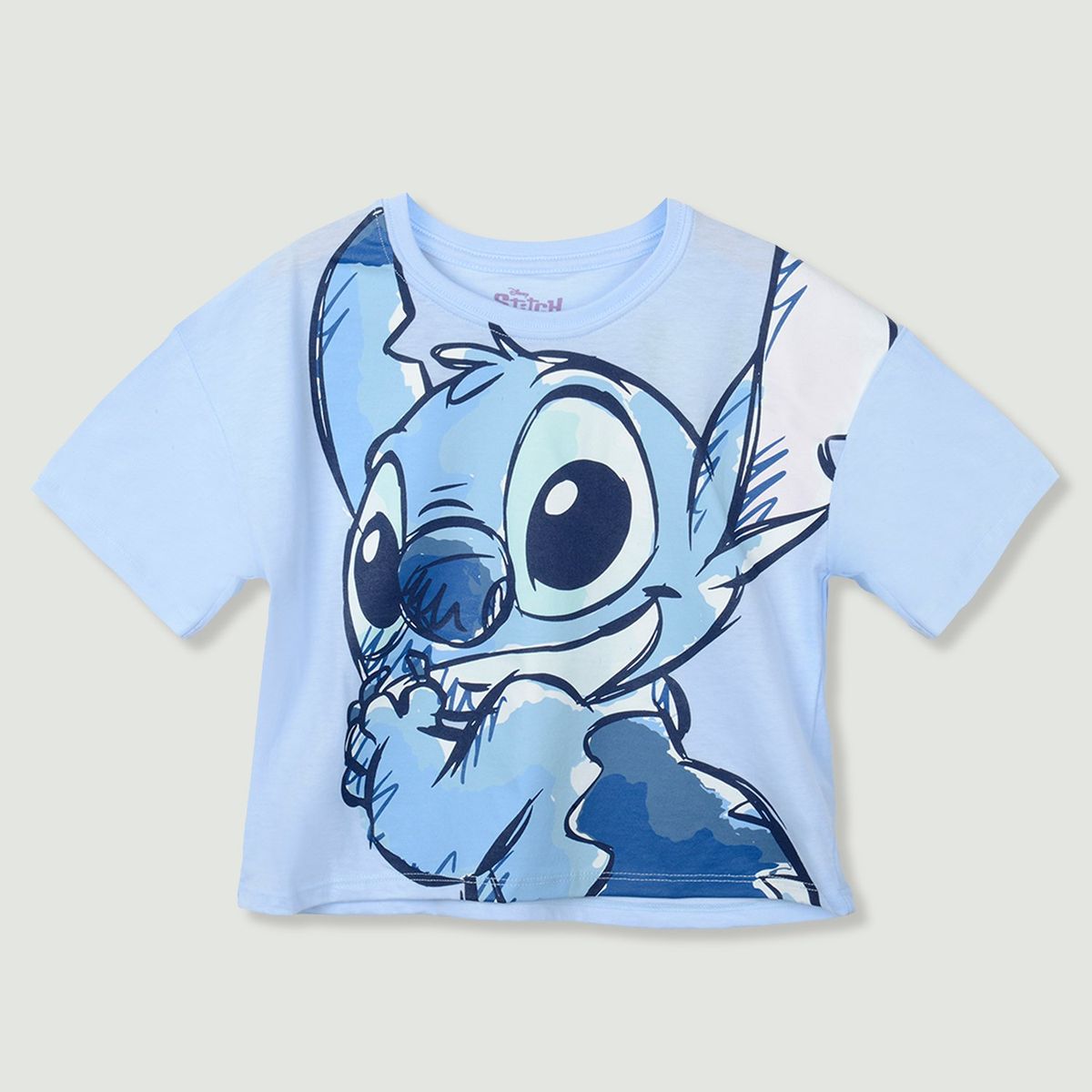DISNEY - Polera Manga Corta Niña Lilo y Stitch Celeste Disney