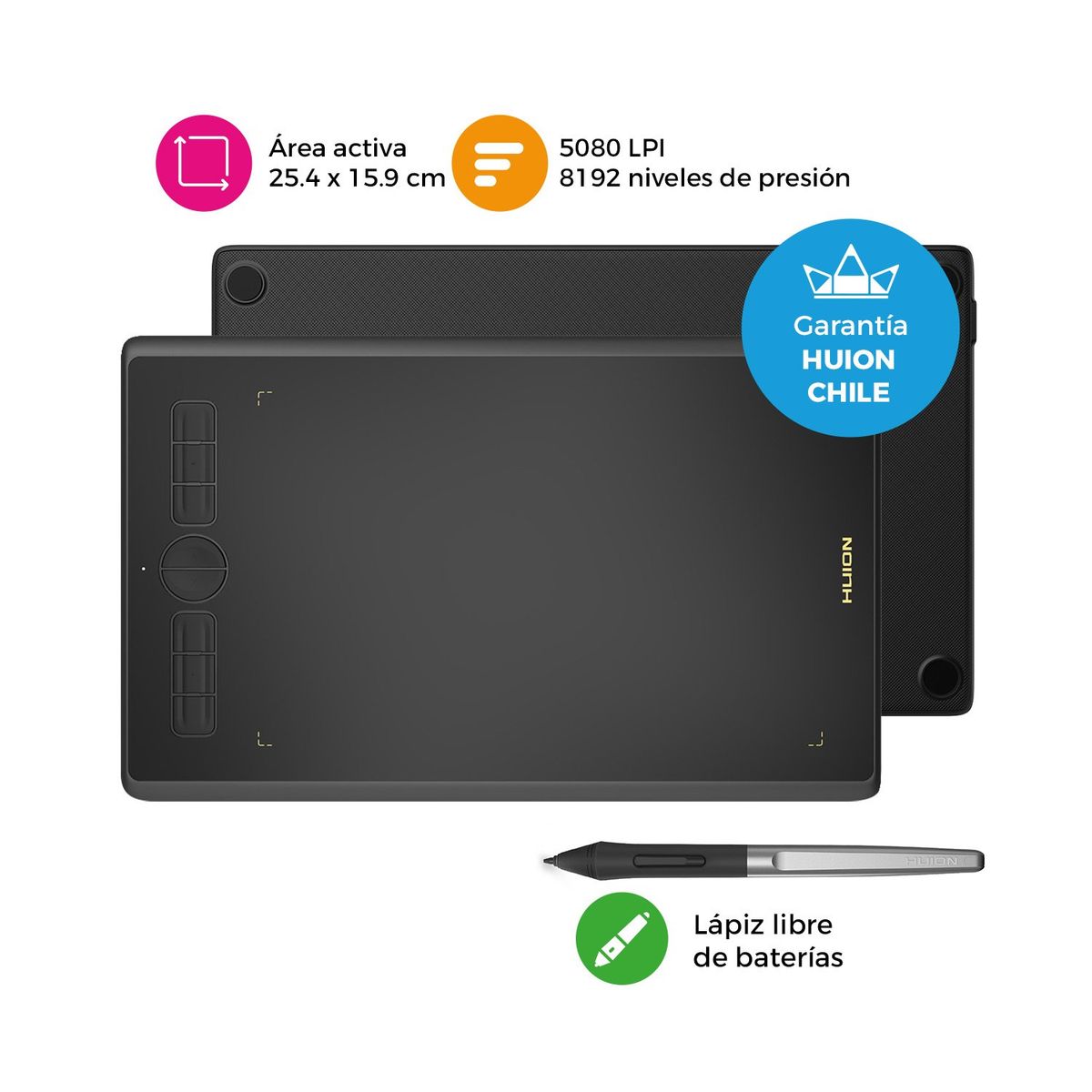 HUION - Tableta Gráfica Digitalizadora Huion Inspiroy H610X - TG