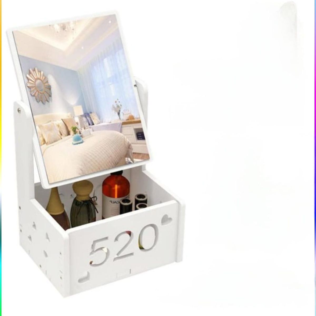 GENERICO - Organizador con Cajon y Espejo Cuadrado- Diseño Moderno