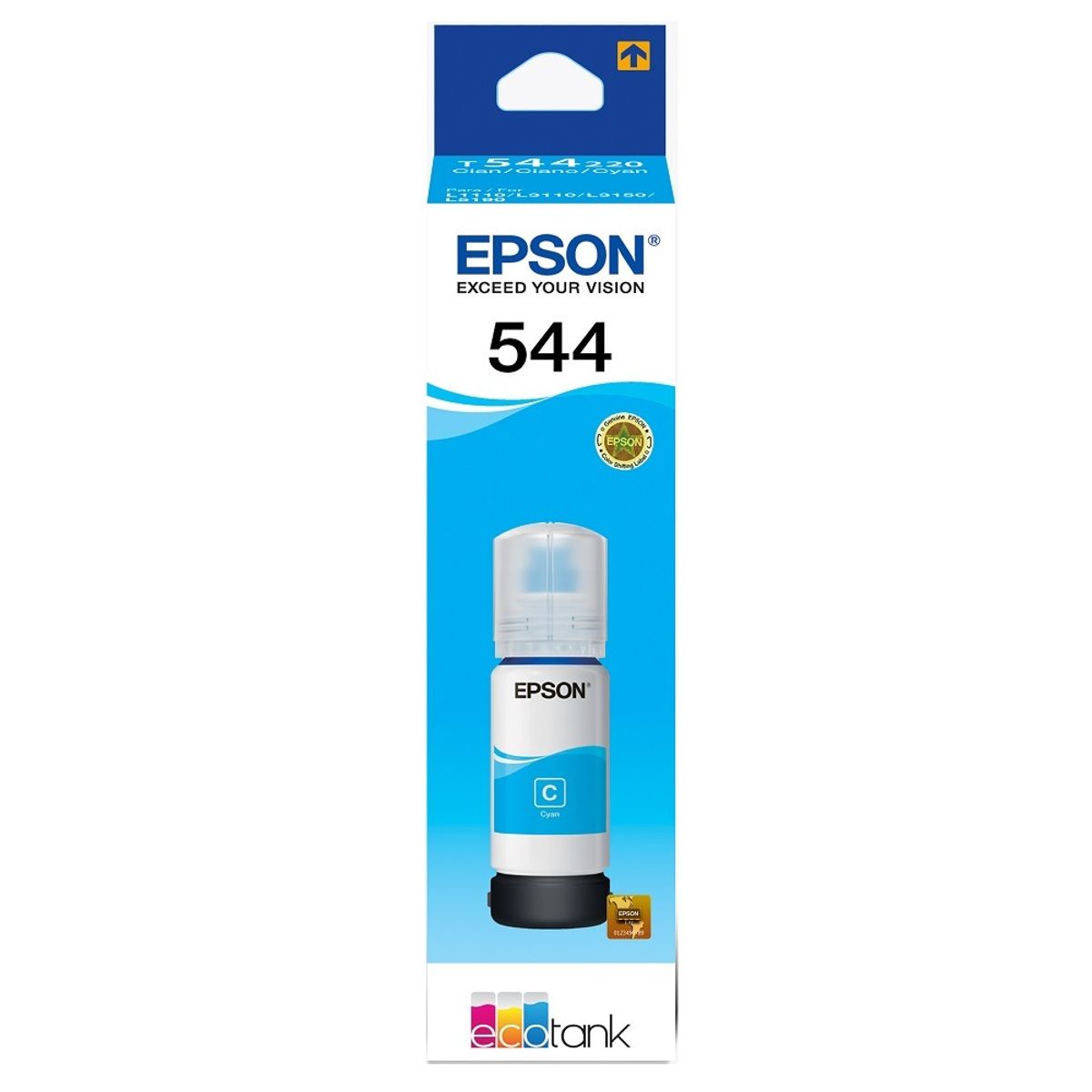 EPSEALON - Tinta Botella Epson T544 Cyan De 65ml Original L3210 L3250