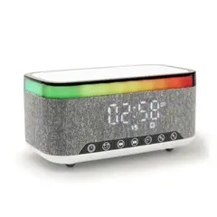 GENERICO - Parlante Bluetooth Multifunción Portátil 15w Reloj Cargador